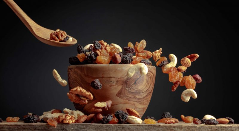 Flying,Dried,Fruits,And,Nuts.,The,Mix,Of,Dried,Nuts